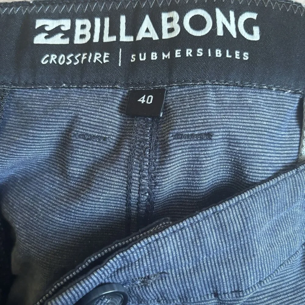 Billabong Mens Crossfire Submersible Stretch Gray Board Shorts 40 Beach Tropical - Picture 10 of 14